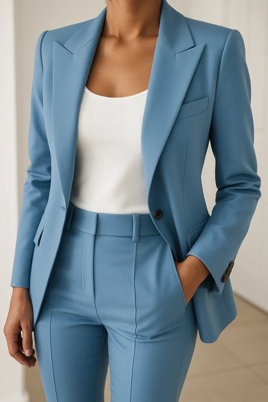 Eleganter Damenanzug für formelle Anlässe – Maßgeschneiderter Blazer mit mittelhoher Hose