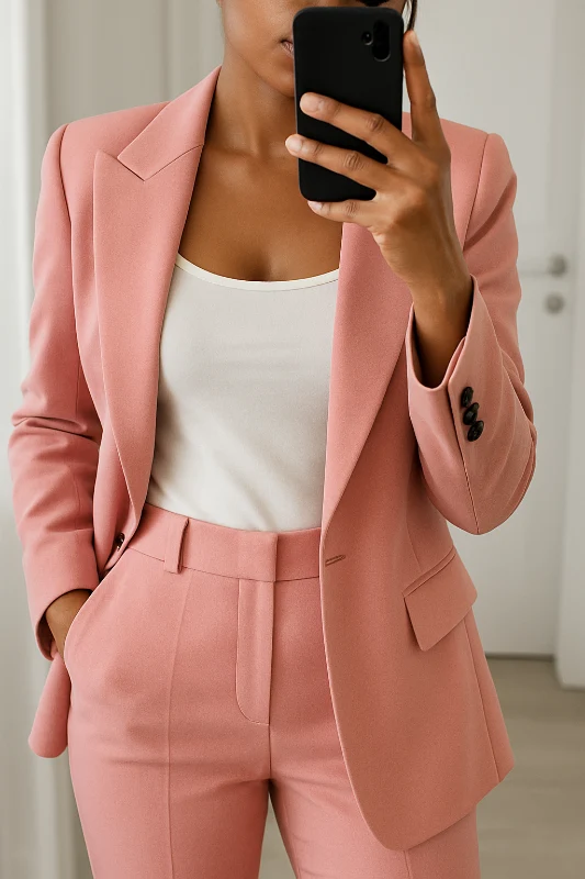 Eleganter Damenanzug für formelle Anlässe – Maßgeschneiderter Blazer mit mittelhoher Hose