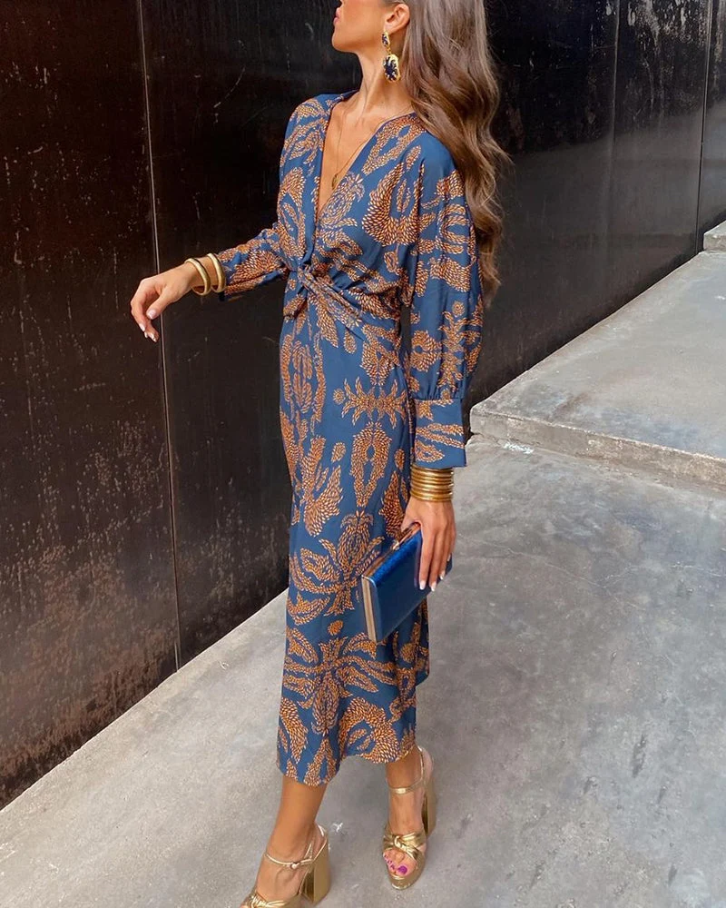 Elegantes langärmeliges Kleid für Frauen