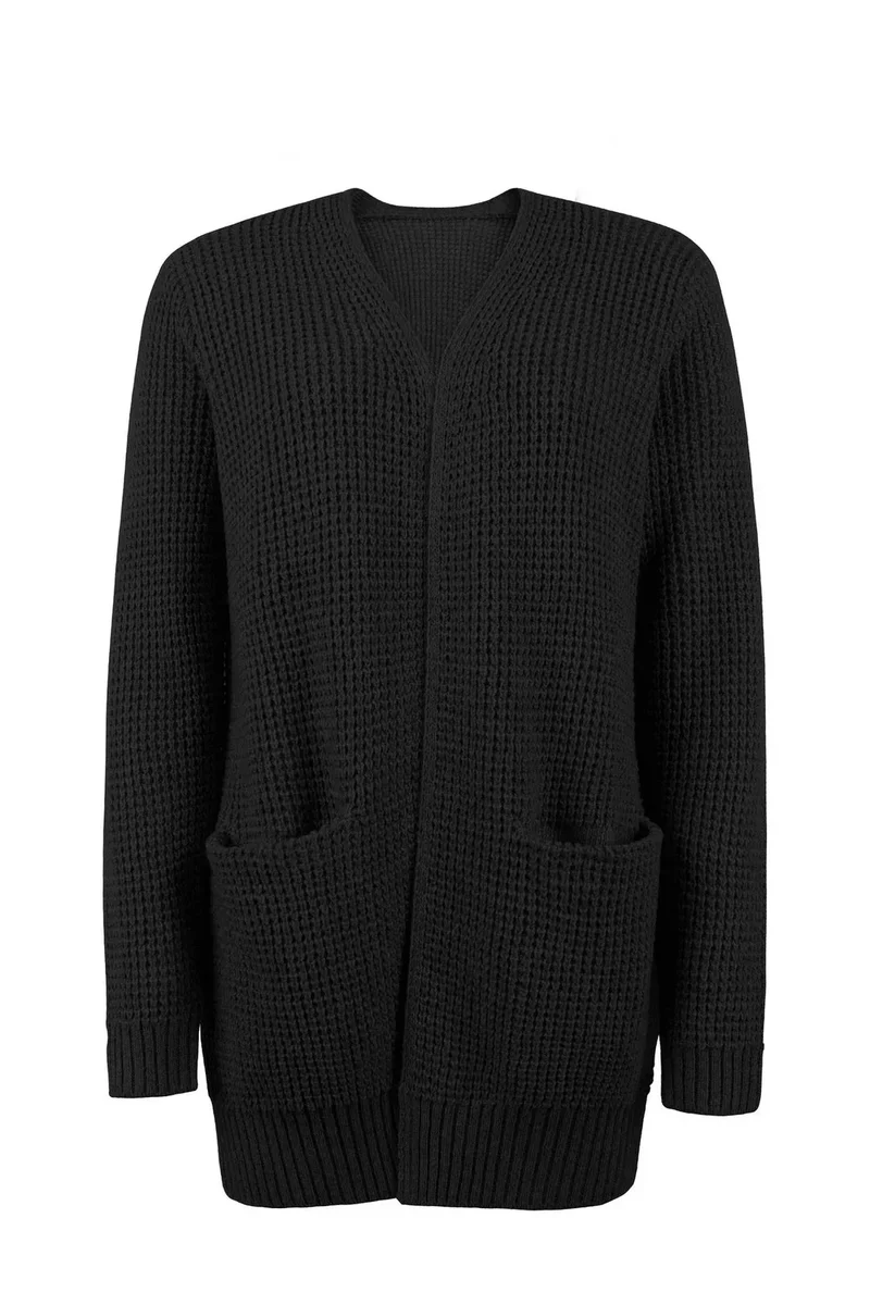Damen Strickjacke mit Langarm offenem Design
