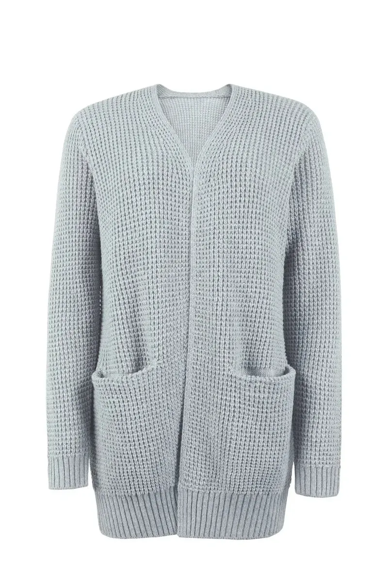 Damen Strickjacke mit Langarm offenem Design