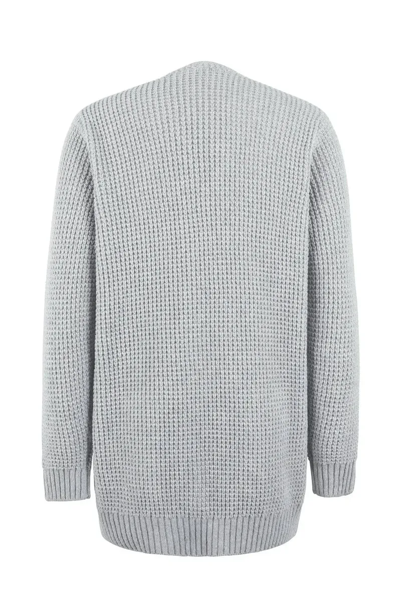 Damen Strickjacke mit Langarm offenem Design