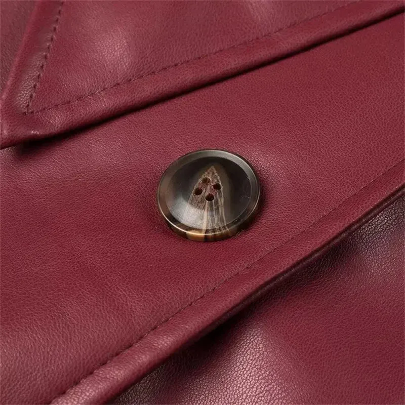 Damen Trenchcoat in Burgunder mit Gürtel