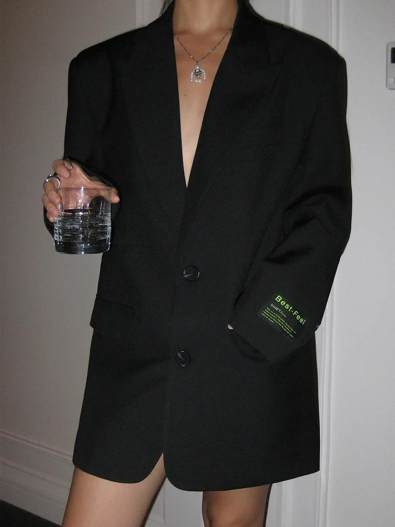 Damen Blazer im Oversized-Schnitt mit Knopfverschluss