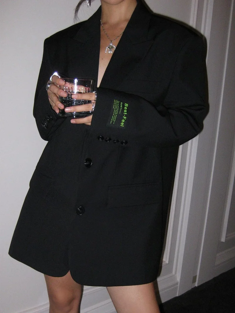 Damen Blazer im Oversized-Schnitt mit Knopfverschluss