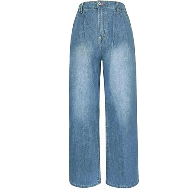 Damen Weite Jeans in Blau für Lässigen Look