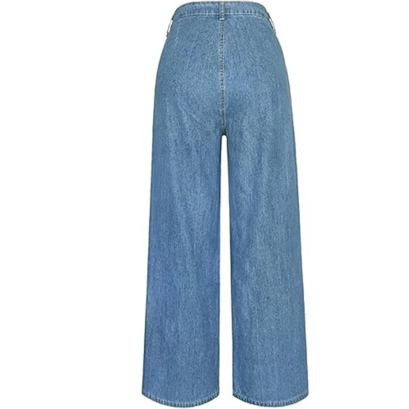 Damen Weite Jeans in Blau für Lässigen Look