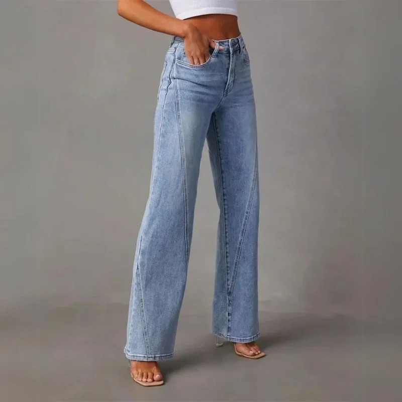 Damen Jeans mit Geradem Bein in Hellblau