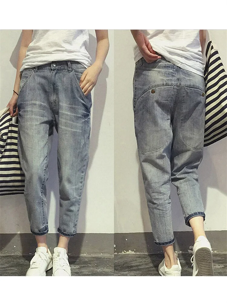 Damen Graue Verkürzte Jeans Mit Verwaschenem Look