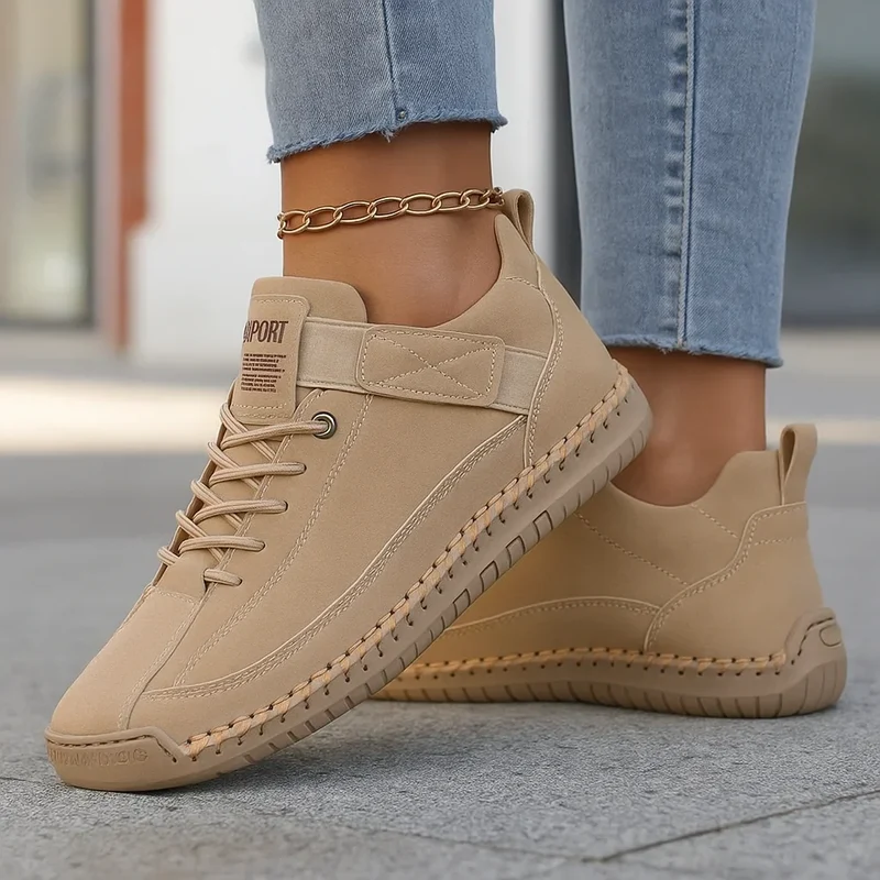 Damensneaker mit elastischer Sohle und Klettverschluss