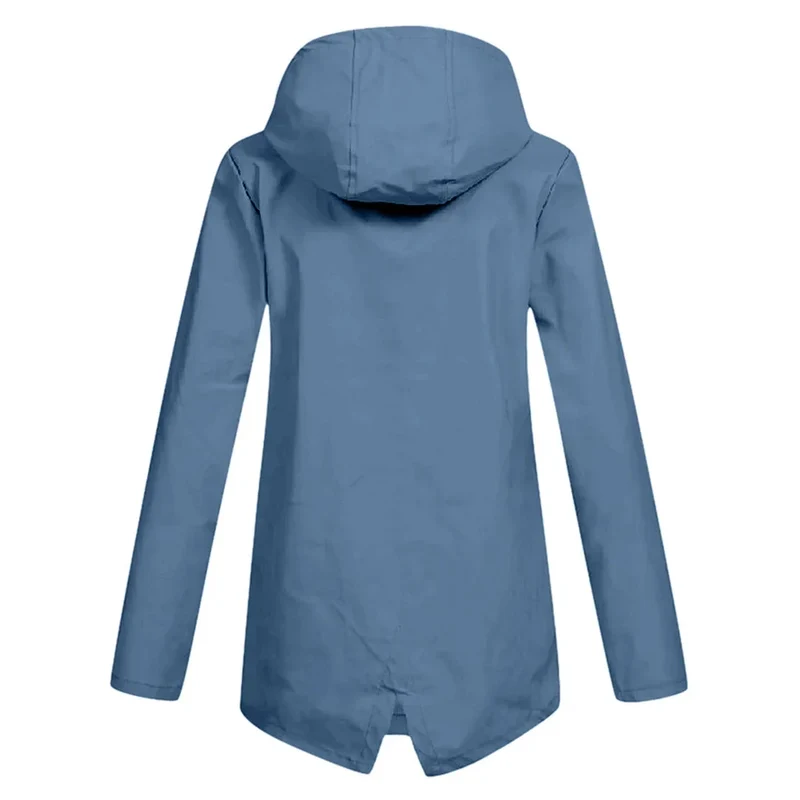 Damen Regenjacke mit Reißverschluss und Kapuze