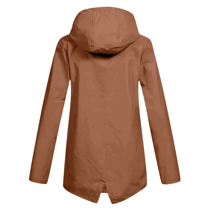 Damen Regenjacke mit Reißverschluss und Kapuze
