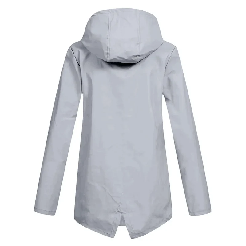 Damen Regenjacke mit Reißverschluss und Kapuze
