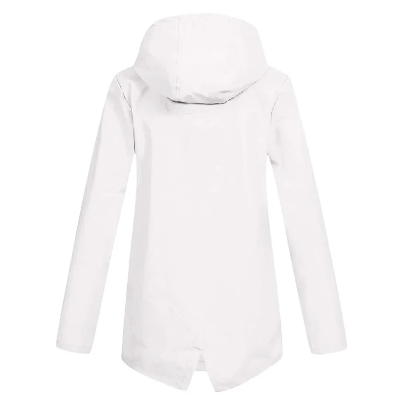 Damen Regenjacke mit Reißverschluss und Kapuze