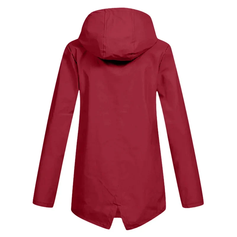 Damen Regenjacke mit Reißverschluss und Kapuze