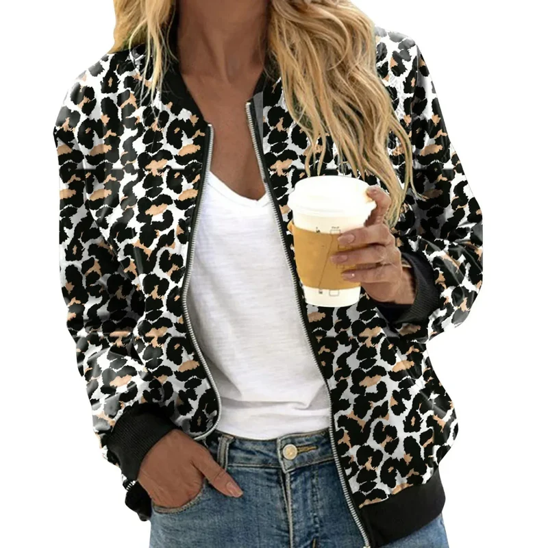 Damen Bomberjacke mit trendigem Leopardenmuster