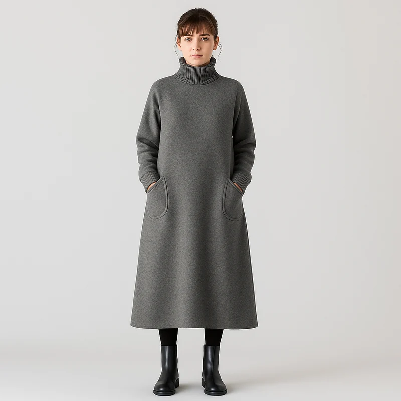 Helene | Strickkleid mit Taschen