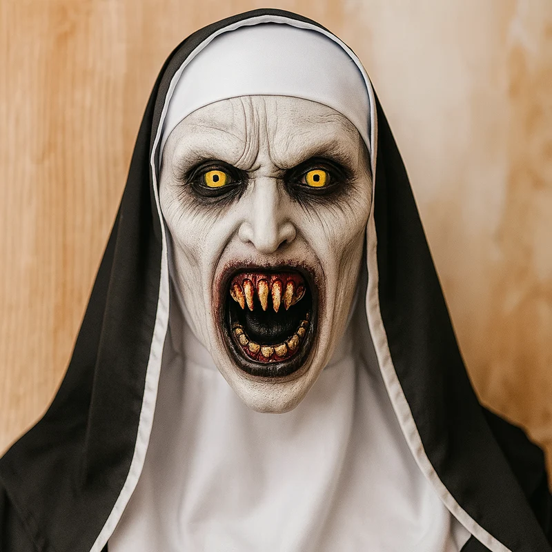 DarkVow Halloween Nonnenmaske – Horror-Latexmaske für Erwachsene