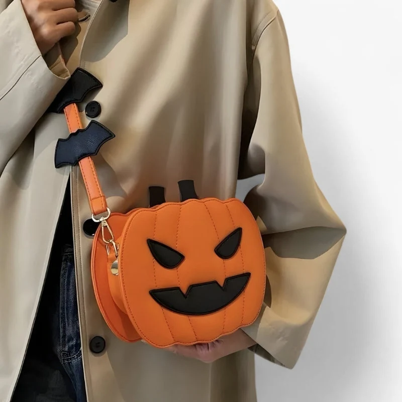 Juna Halloween Kürbis-Umhängetasche – Verstellbarer Riemen & festliches Design