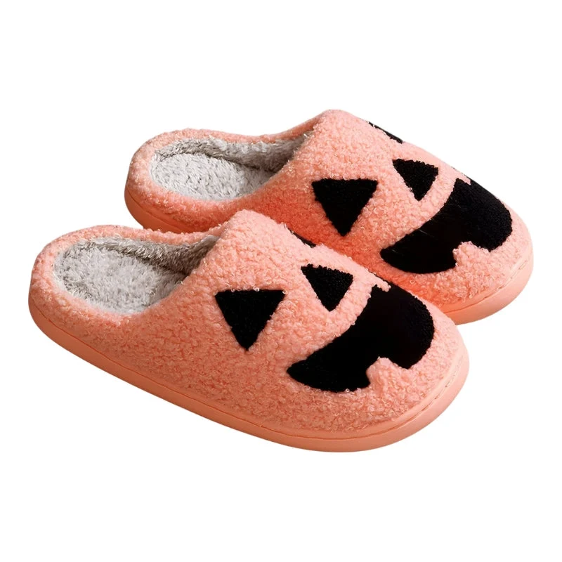 Monica Halloween Hausschuhe – Klassische Slipper mit Kürbis‑Motiv