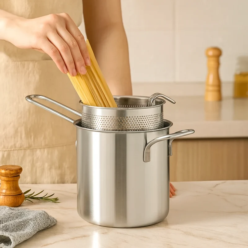 Solvara | Edelstahl-Bratpfanne für Induktion & Frittieren