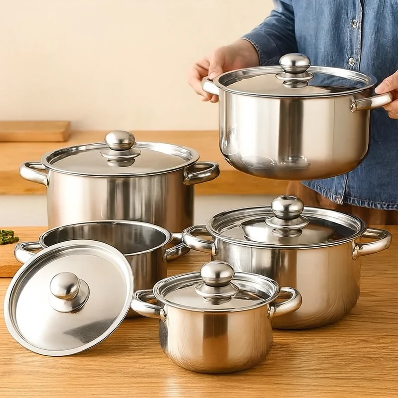 Culinor | 5-teiliges Edelstahl-Kochgeschirrset mit Deckel