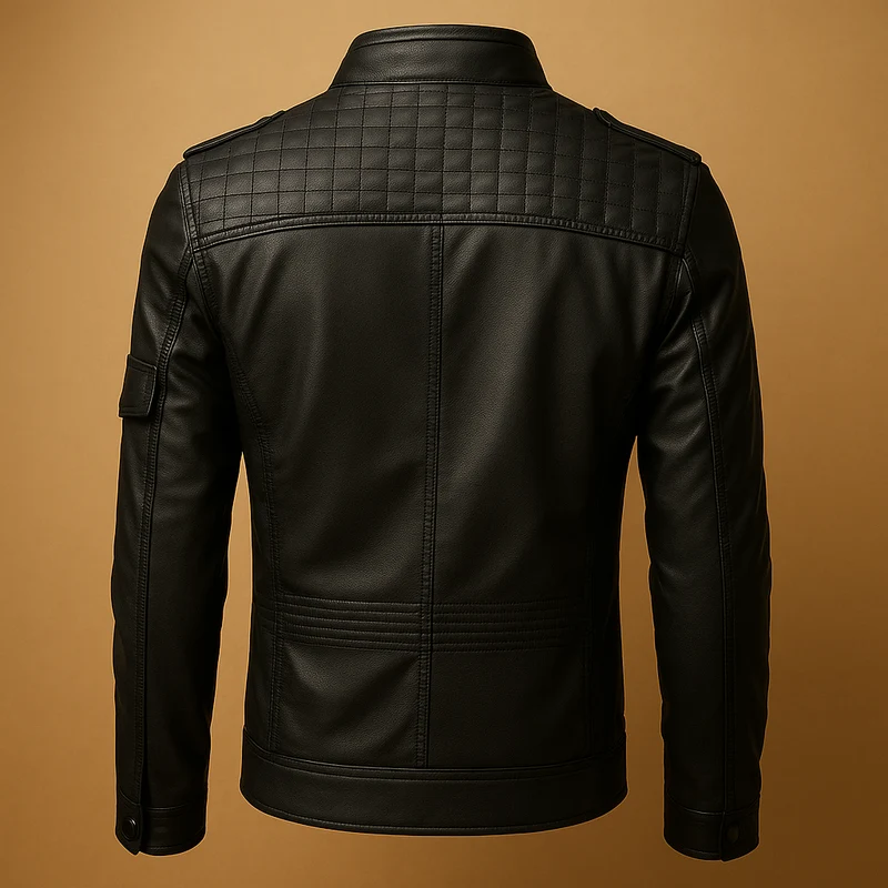 Jasper | Wattierte Lederjacke mit Stehkragen für Herren