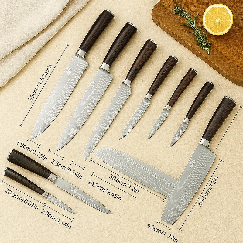 Gastronom | 10-teilige Küchenmesser-Kollektion mit Holzgriffblock