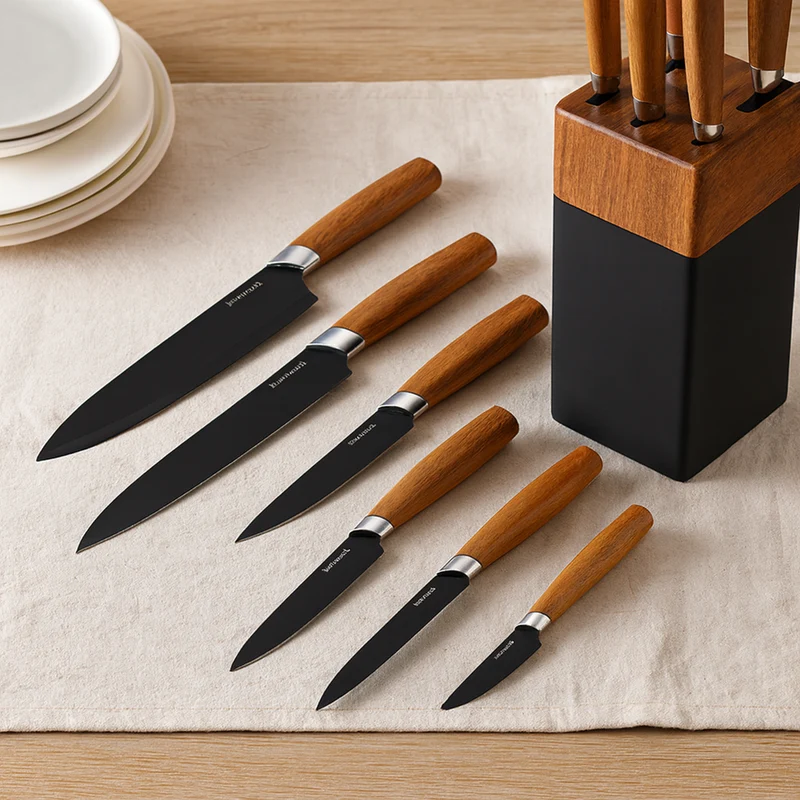 Gastronix | 6-teiliges Kochmesserset aus kohlenstoffreichem Edelstahl