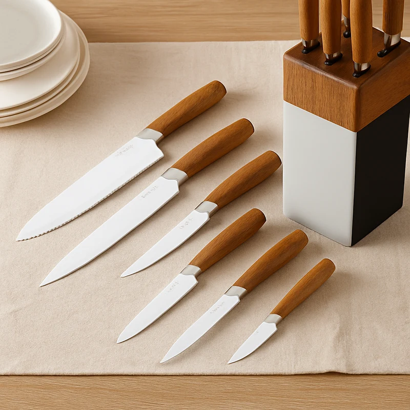 Gastronix | 6-teiliges Kochmesserset aus kohlenstoffreichem Edelstahl