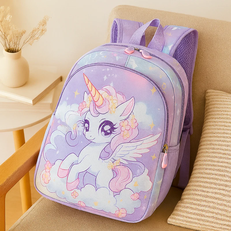 2025 Prinzessinnen-Rucksack für Mädchen – Leichte, faltbare Tasche mit süßem Wolken-Design