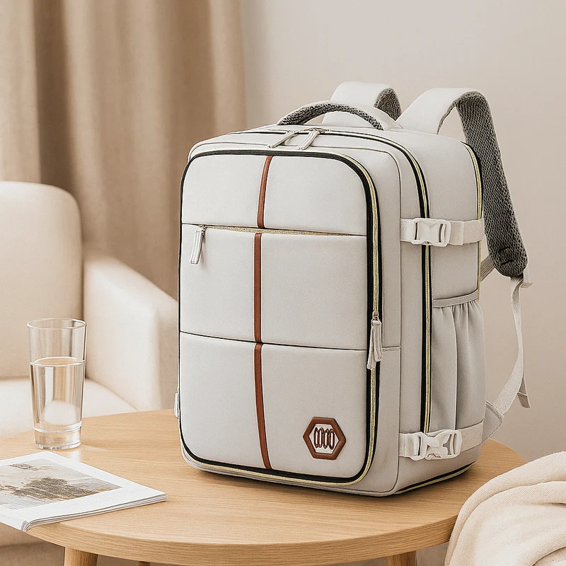 Reisetasche – Einfarbig, verstellbarer Riemen, Reißverschluss, Polyesterfutter