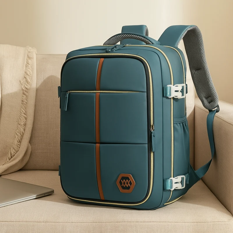 Reisetasche – Einfarbig, verstellbarer Riemen, Reißverschluss, Polyesterfutter