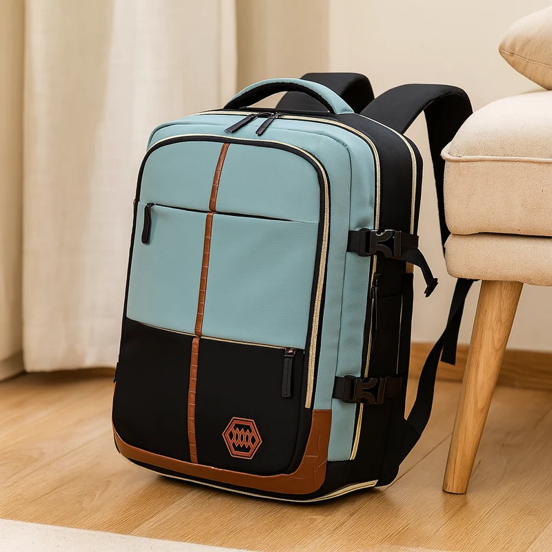 Reisetasche – Einfarbig, verstellbarer Riemen, Reißverschluss, Polyesterfutter