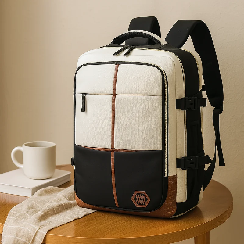 Reisetasche – Einfarbig, verstellbarer Riemen, Reißverschluss, Polyesterfutter
