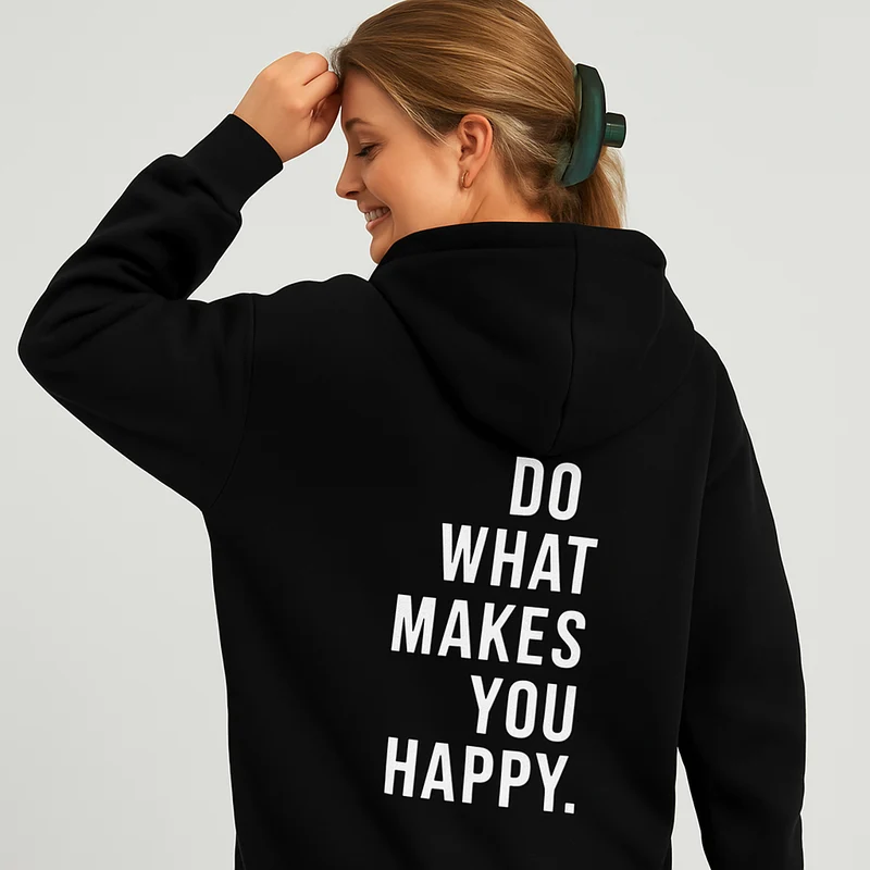 Hoodie mit Rückendruck – Baumwollmischung – Stylisch & Bequem