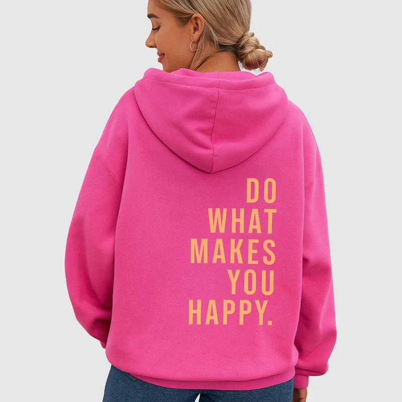 Hoodie mit Rückendruck – Baumwollmischung – Stylisch & Bequem