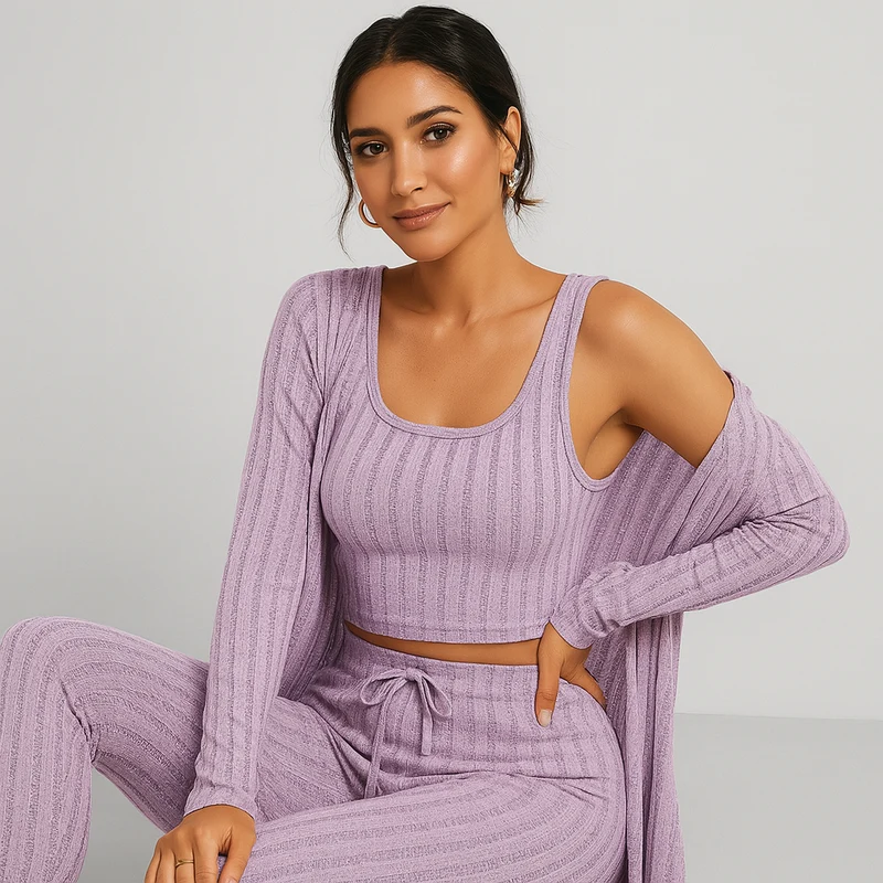 Damen Stilvolles Pyjama- & Lounge-Set – Weich & Bequem für Schlaf & Freizeit