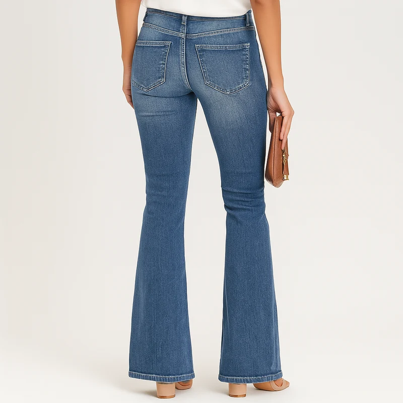 Ellen – Damenjeans mit hohem Bund und Schlag – Klassische Passform aus Denim