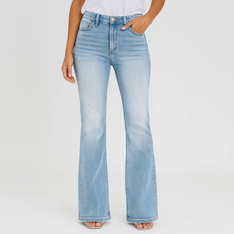 Jane – Damen Stretch-Jeans mit weitem Schlag – Bequeme Passform aus Denim