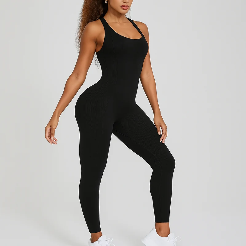 Vella – Damen Yoga & Pilates Jumpsuit mit hoher Dehnbarkeit und rückenfreiem Design