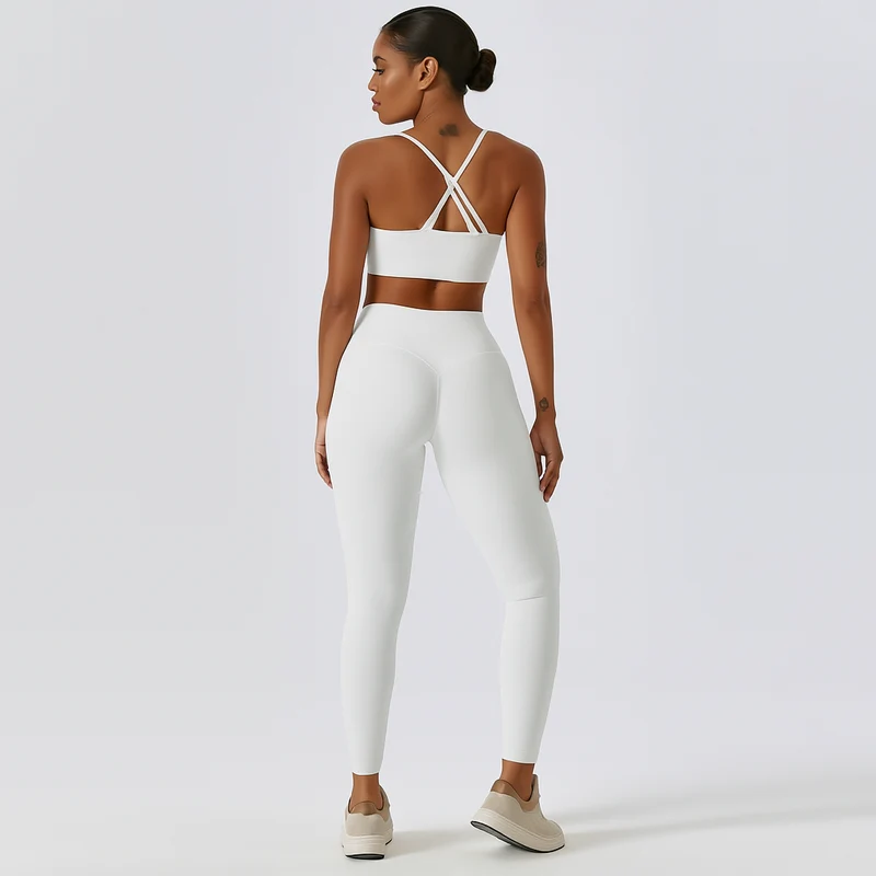 Nahtloses Yoga- und Pilates-Set für Damen – Leggings und Top mit hoher Taille, 2-teilige Activewear