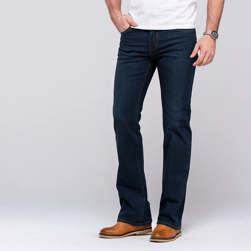 4Legend - Stretch-Schlagjeans für Herren – Mittlere Leibhöhe, Helle Waschung, Lässige Passform für alle Jahreszeiten