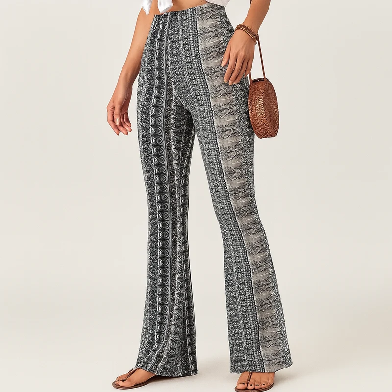 Chelsea – Boho-Schlaghose für Damen – Allover-Print, Slim Fit