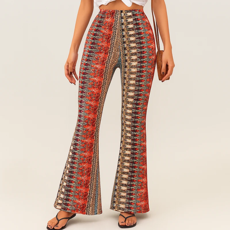 Chelsea – Boho-Schlaghose für Damen – Allover-Print, Slim Fit