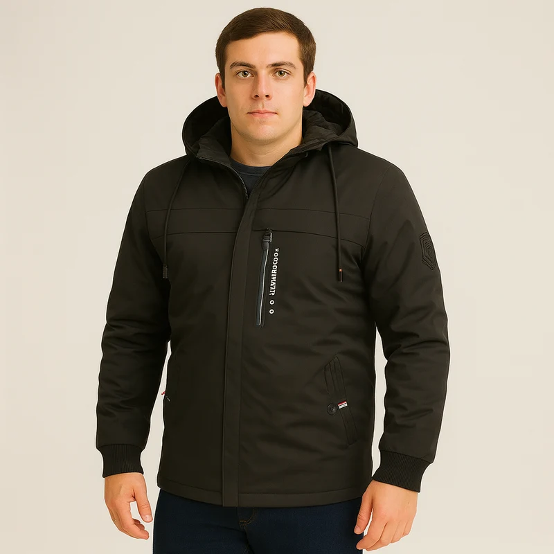 Arno | Herren Fleece-Winterjacke mit Kapuze