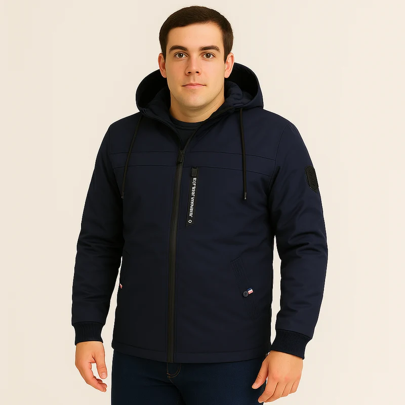 Arno | Herren Fleece-Winterjacke mit Kapuze