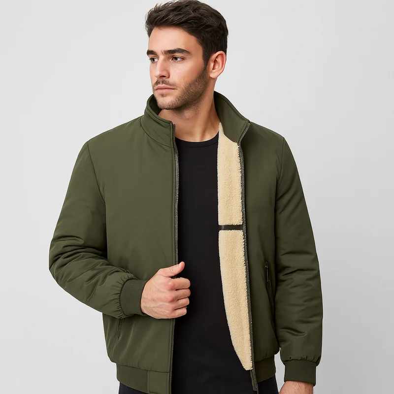 Erik | Warme Herren-Fleecejacke mit Stehkragen