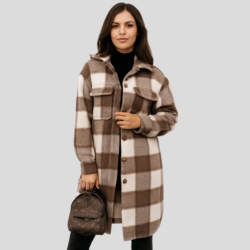 Megan | Karierte Wolljacke