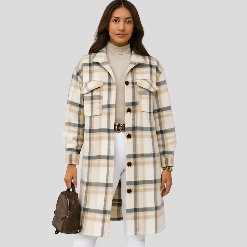 Megan | Karierte Wolljacke